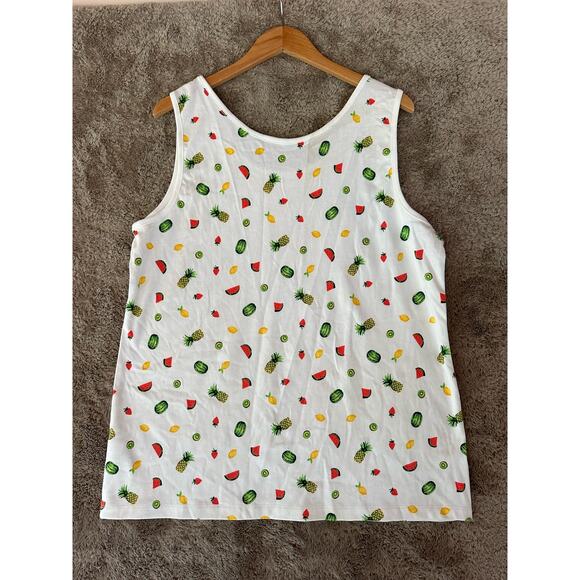Lands' End Fruit Print Tank Top Summer Shirt XL Tall XLT 18 Women's - Picture 2 of 6